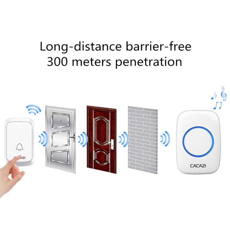 CACAZI A06-DC 1 to 2 Battery Smart Home Wireless Waterproof Doorbell CACAZI A06-DC 1 to 2 Battery Smart Home Wireless Waterproof Doorbell